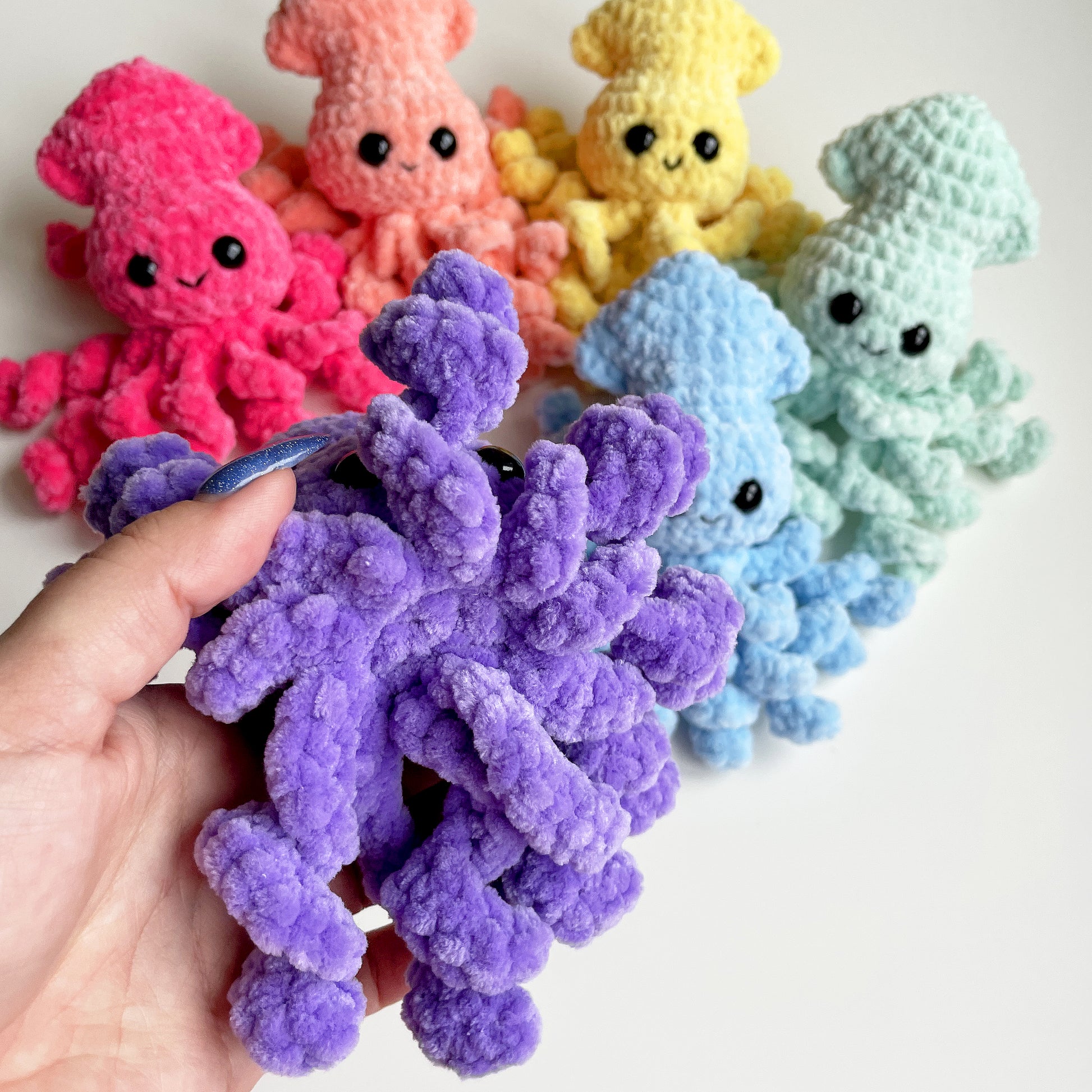 Squid CROCHET PATTERN, No Sew Amigurumi, baby Octopus Small plushie, Quick Easy Pattern for Beginners, Market Preps