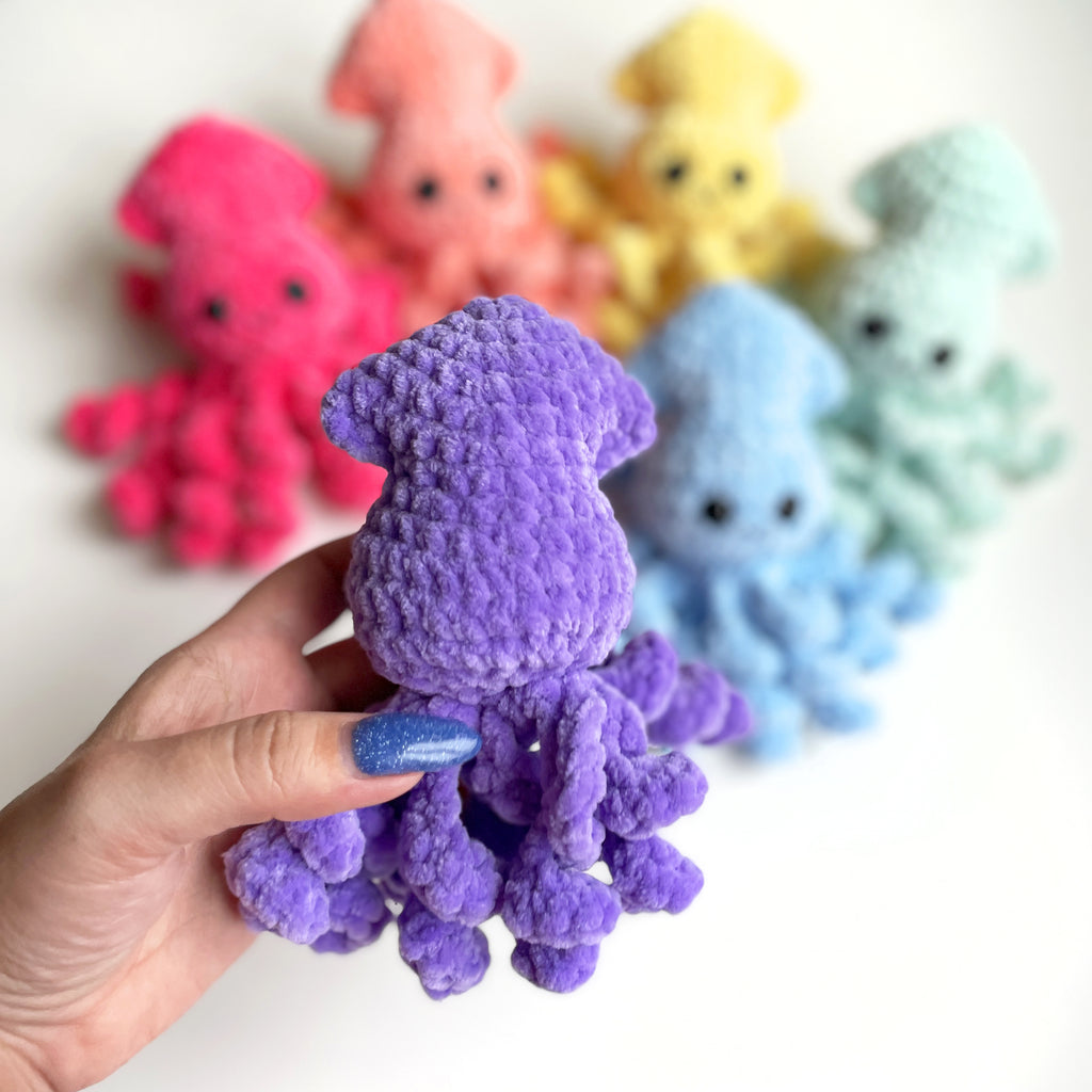 Squid CROCHET PATTERN, No Sew Amigurumi, baby Octopus Small plushie, Quick Easy Pattern for Beginners, Market Preps