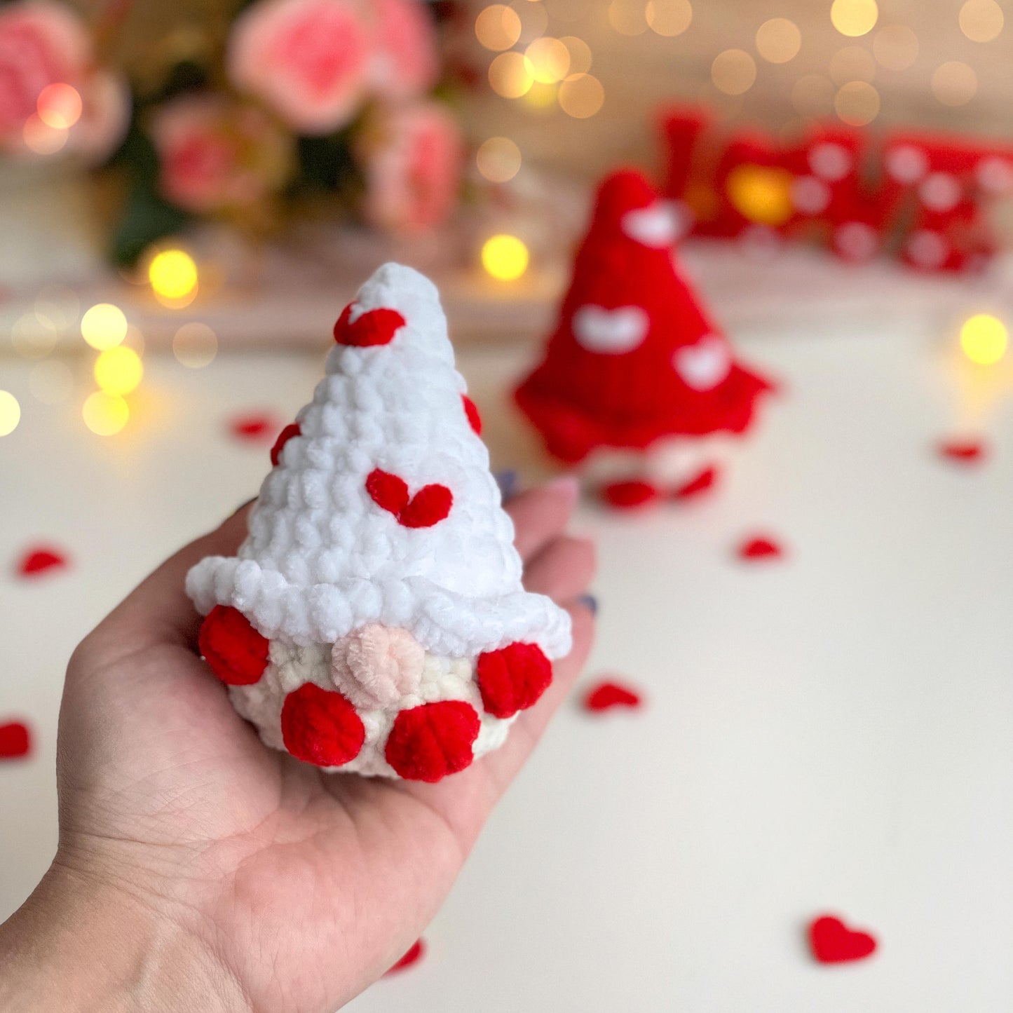 Valentines Gnome Crochet Pattern No Sew