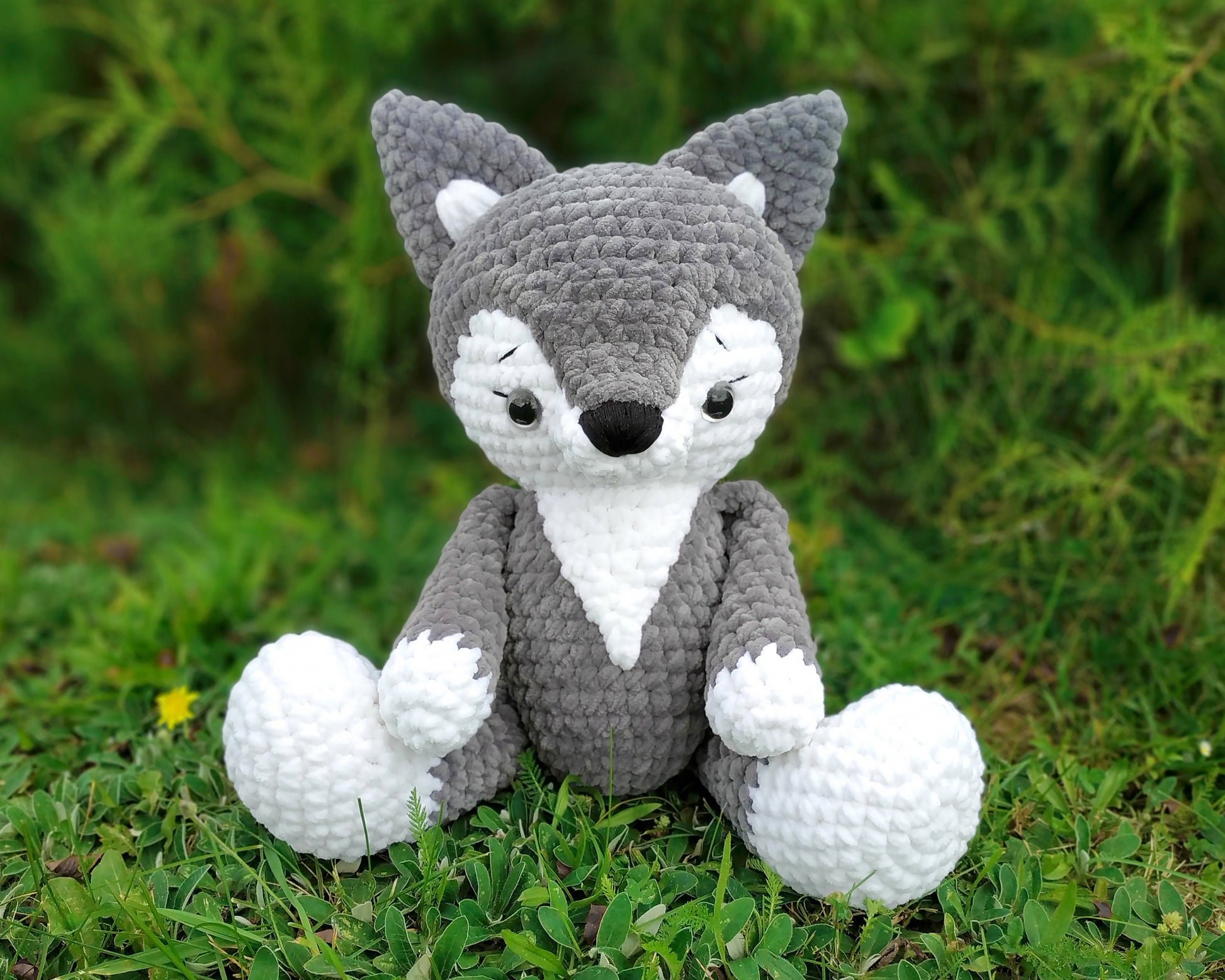 Wolf CROCHET PATTERN, Giant Amigurumi, Woodland Plush Animal, Extra Large Plushie, Cute Baby Toy, Chunky Yarn PDF Tutorial, Nursery decor
