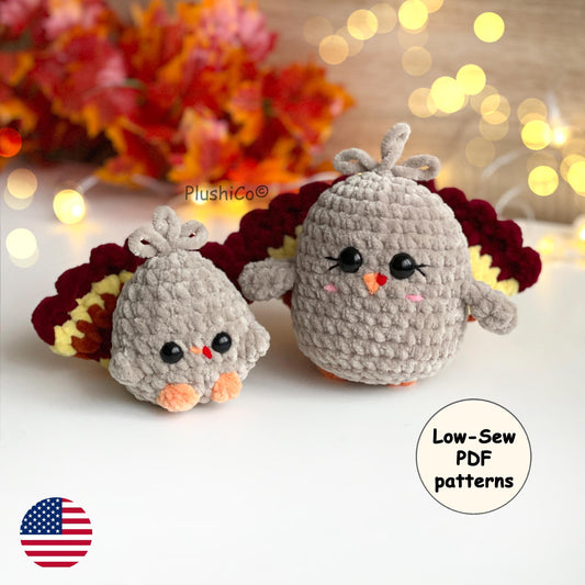 Turkey Crochet PATTERN 2-in-1 - Low Sew
