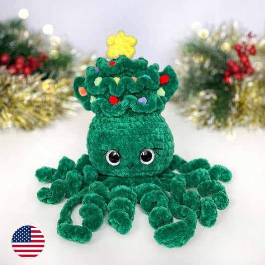 Christmas Tree Squid CROCHET PATTERN - Low Sew
