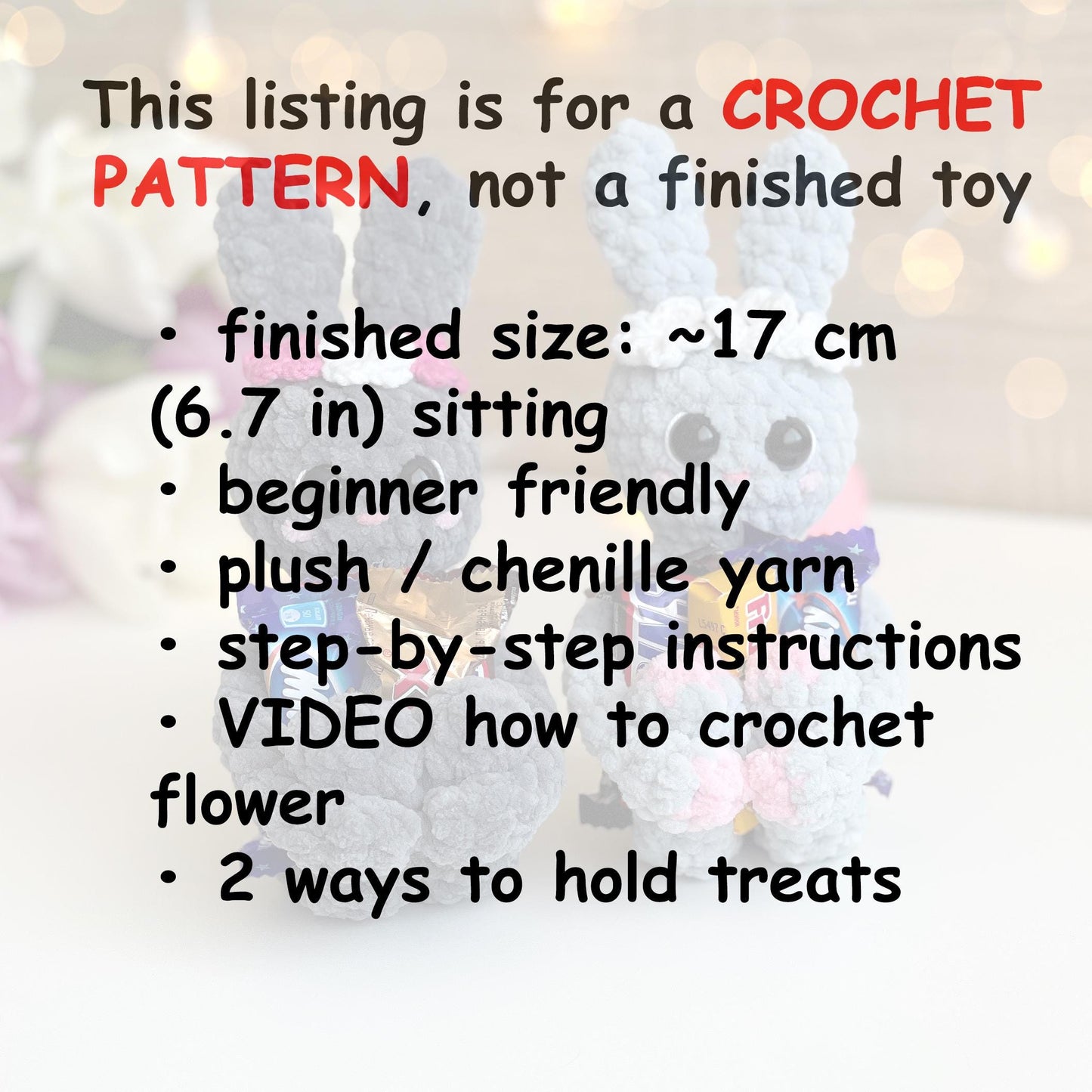 Bunny Candy Holder Crochet Pattern