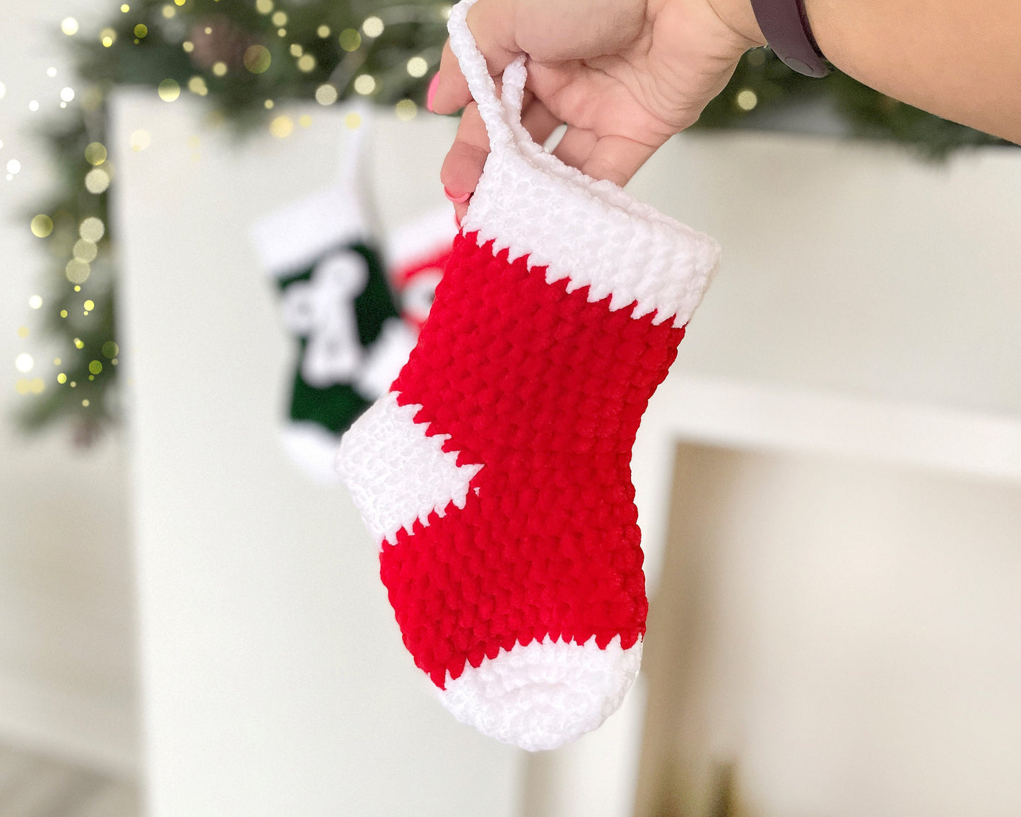 Christmas Stocking CROCHET PATTERN - No Sew