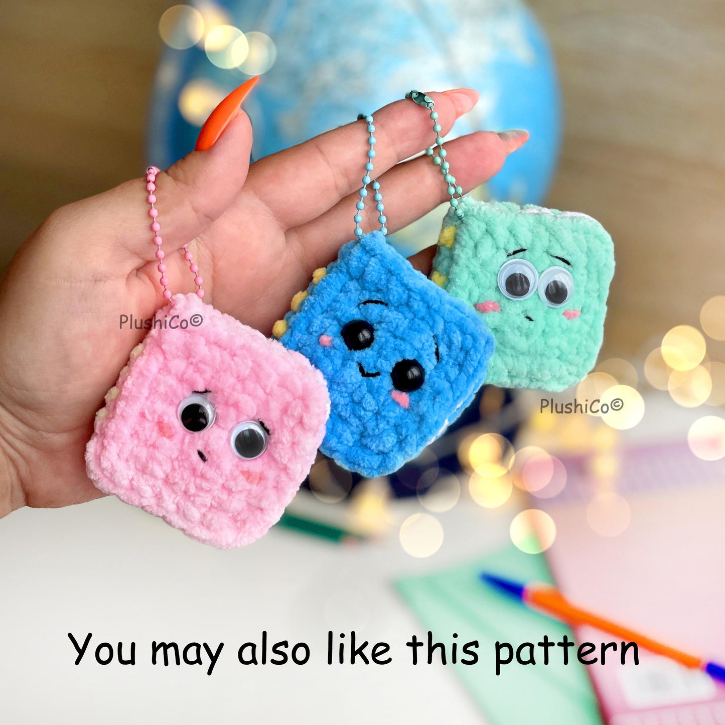 Pencil Crochet Pattern Keychain - No Sew