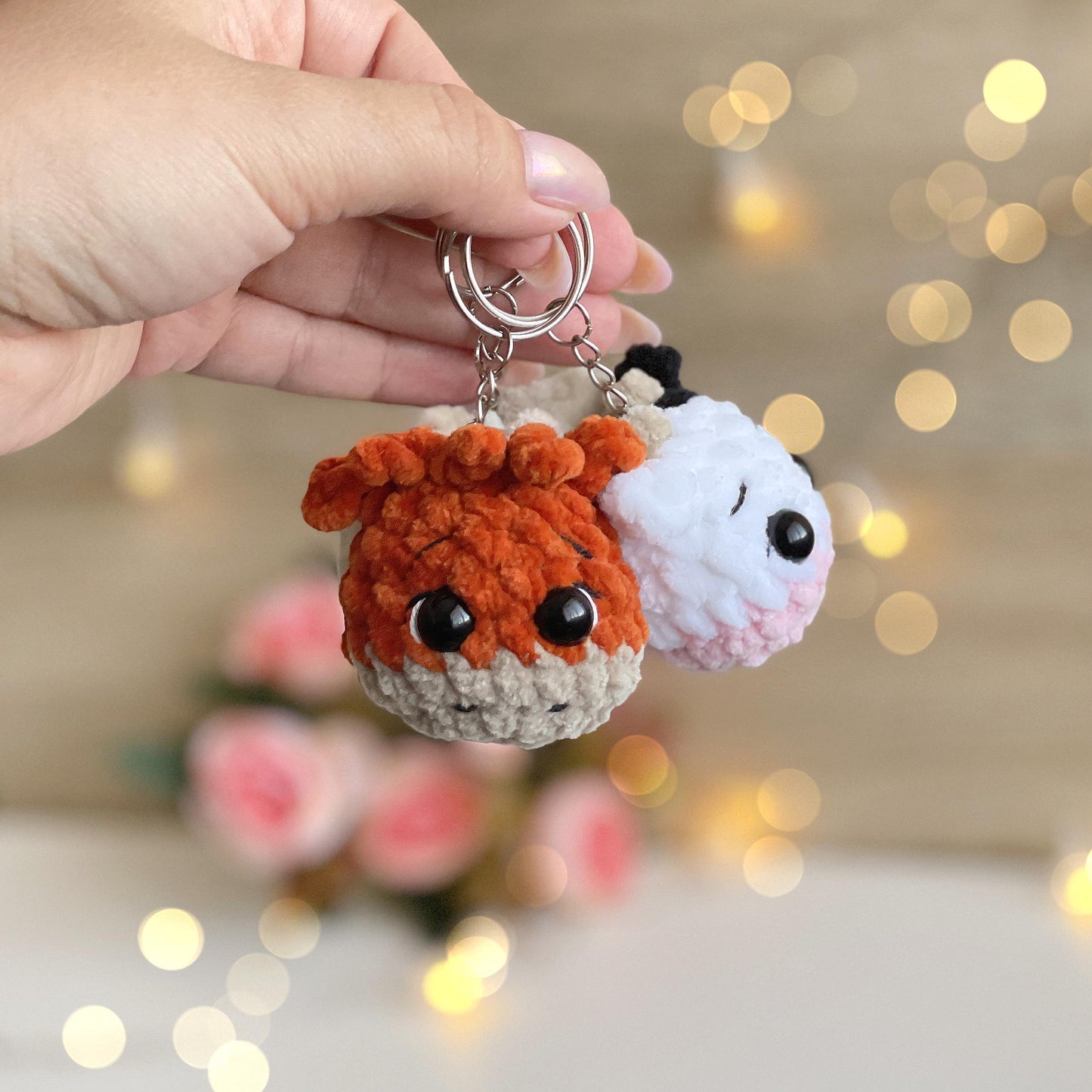 Cow Keychain Crochet Pattern, No Sew