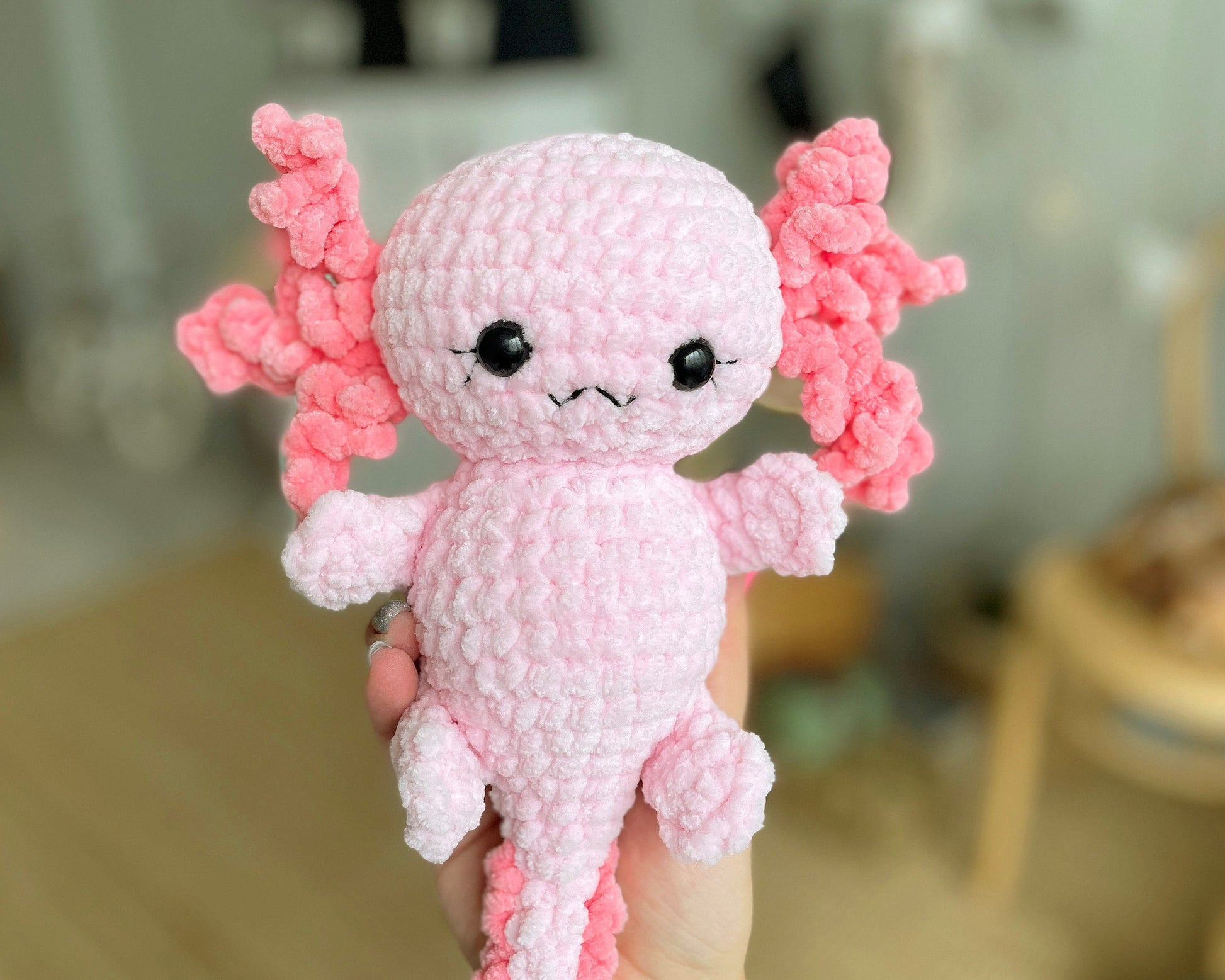Axolotl CROCHET PATTERN, Amigurumi Plushie, Kawaii Cute Creature, River Stuffed Animal, Plush Baby Toy