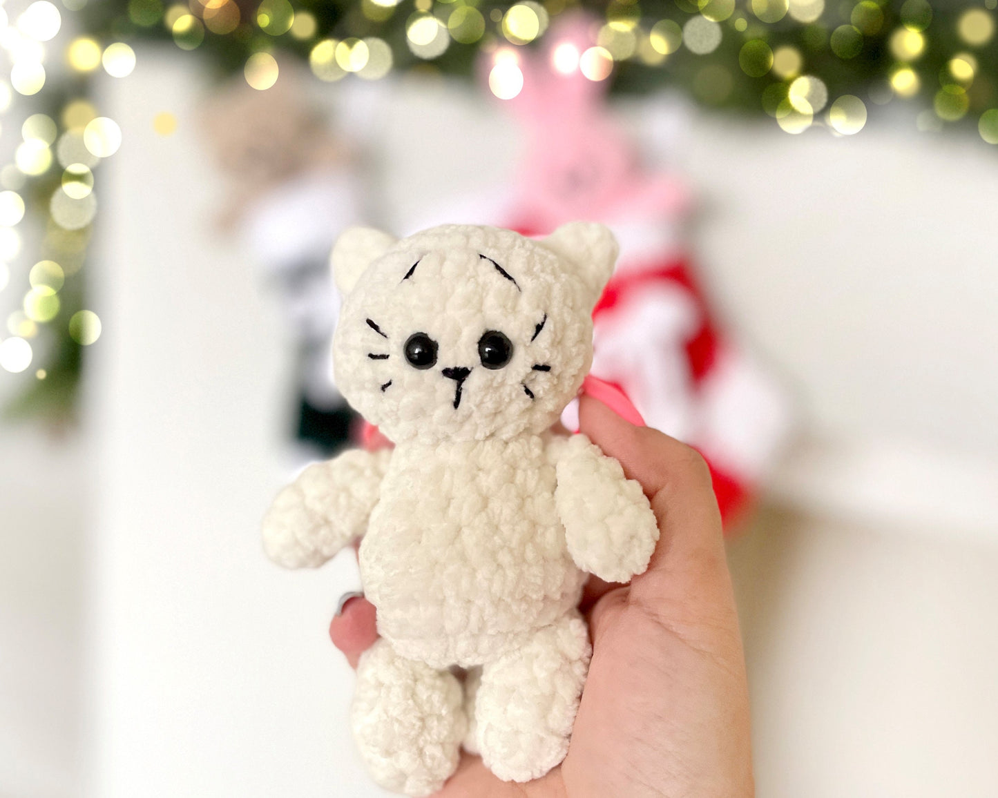 Bear, Bunny, Cat in Christmas Stockings
