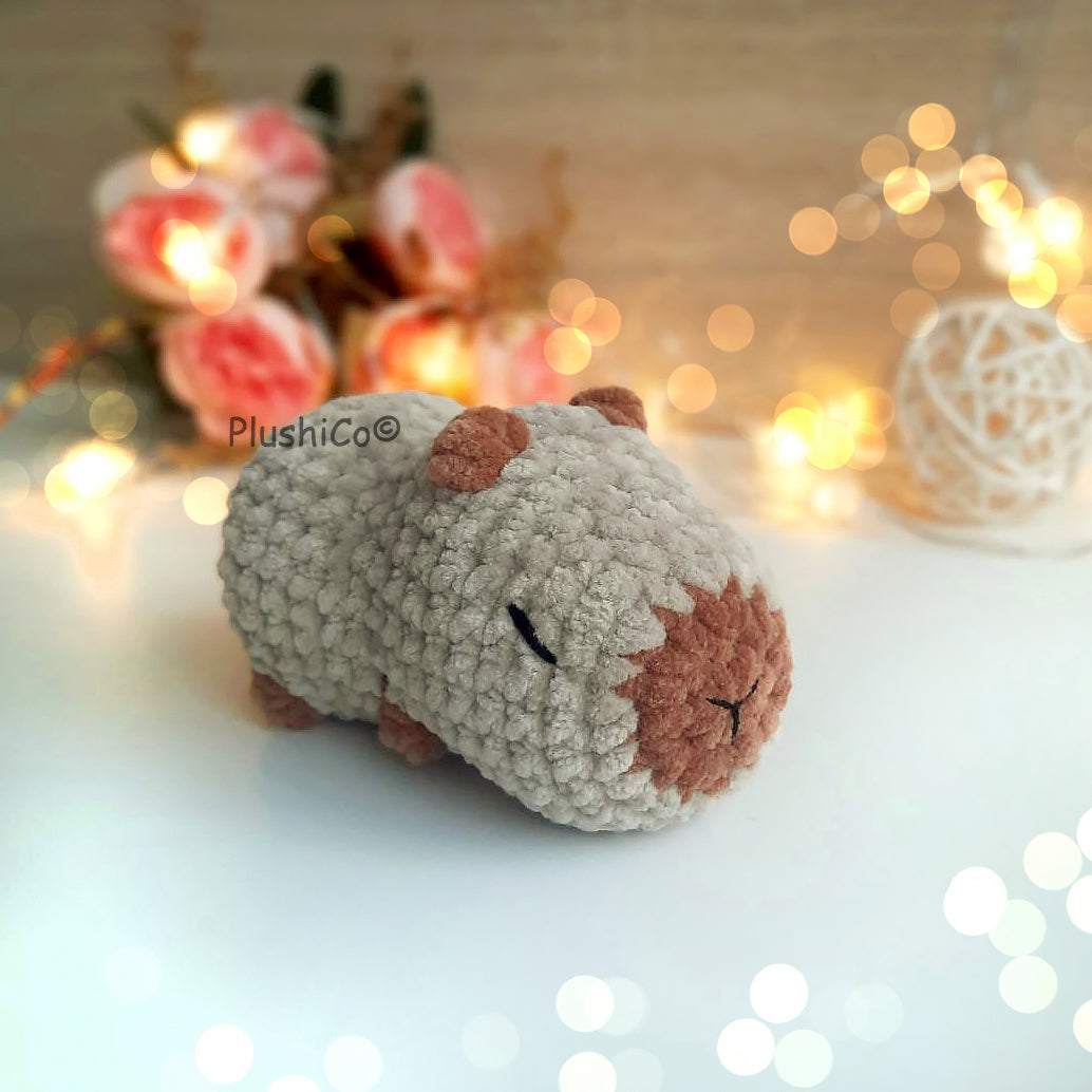 Capybara CROCHET PATTERN, No-Sew Amigurumi Plushie, Easy Beginner PDF, Kawaii Plush Handmade Baby Gift, Cute Stuffed Animal Chenille Toy