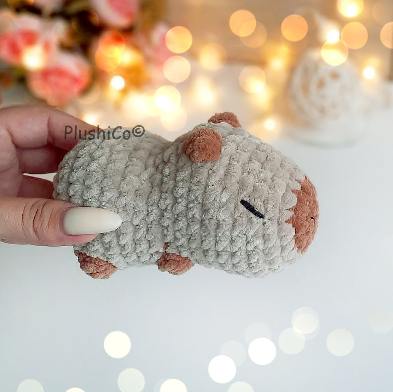 Capybara CROCHET PATTERN, No-Sew Amigurumi Plushie, Easy Beginner PDF, Kawaii Plush Handmade Baby Gift, Cute Stuffed Animal Chenille Toy