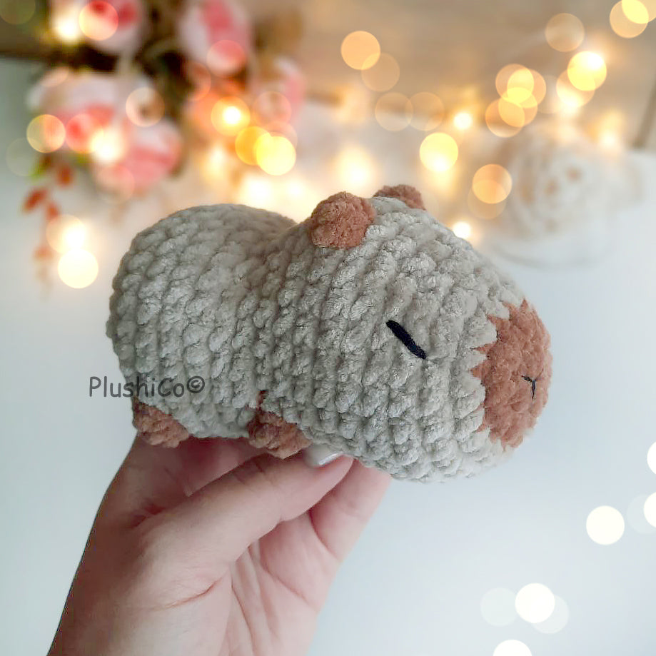 Capybara CROCHET PATTERN, No-Sew Amigurumi Plushie, Easy Beginner PDF, Kawaii Plush Handmade Baby Gift, Cute Stuffed Animal Chenille Toy