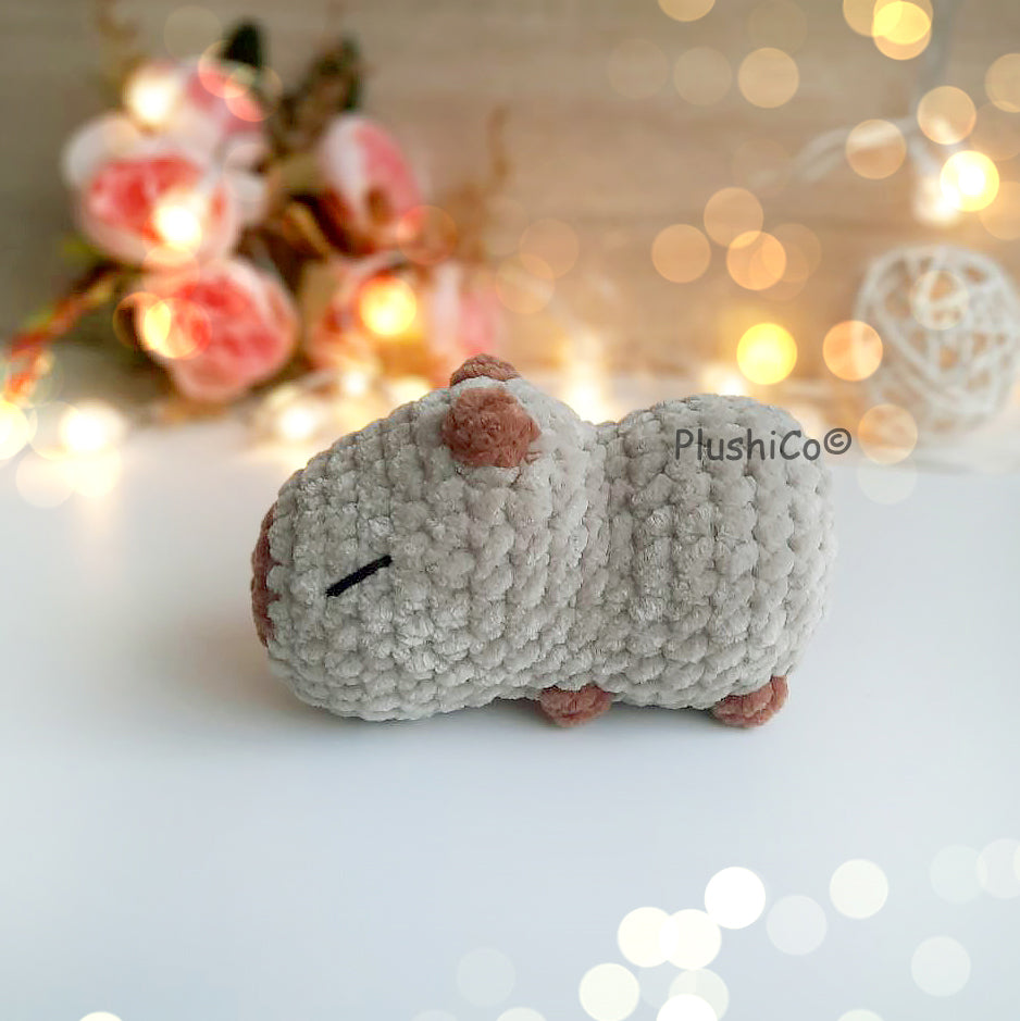 Capybara CROCHET PATTERN, No-Sew Amigurumi Plushie, Easy Beginner PDF, Kawaii Plush Handmade Baby Gift, Cute Stuffed Animal Chenille Toy