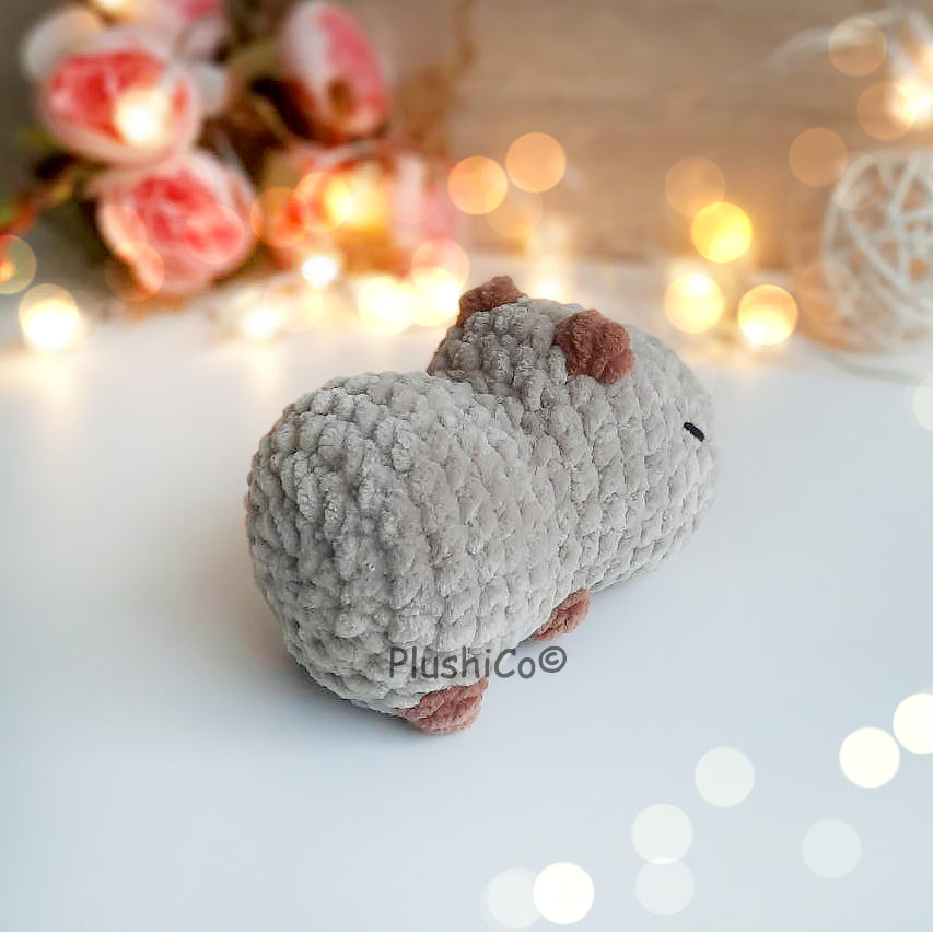 Capybara CROCHET PATTERN, No-Sew Amigurumi Plushie, Easy Beginner PDF, Kawaii Plush Handmade Baby Gift, Cute Stuffed Animal Chenille Toy