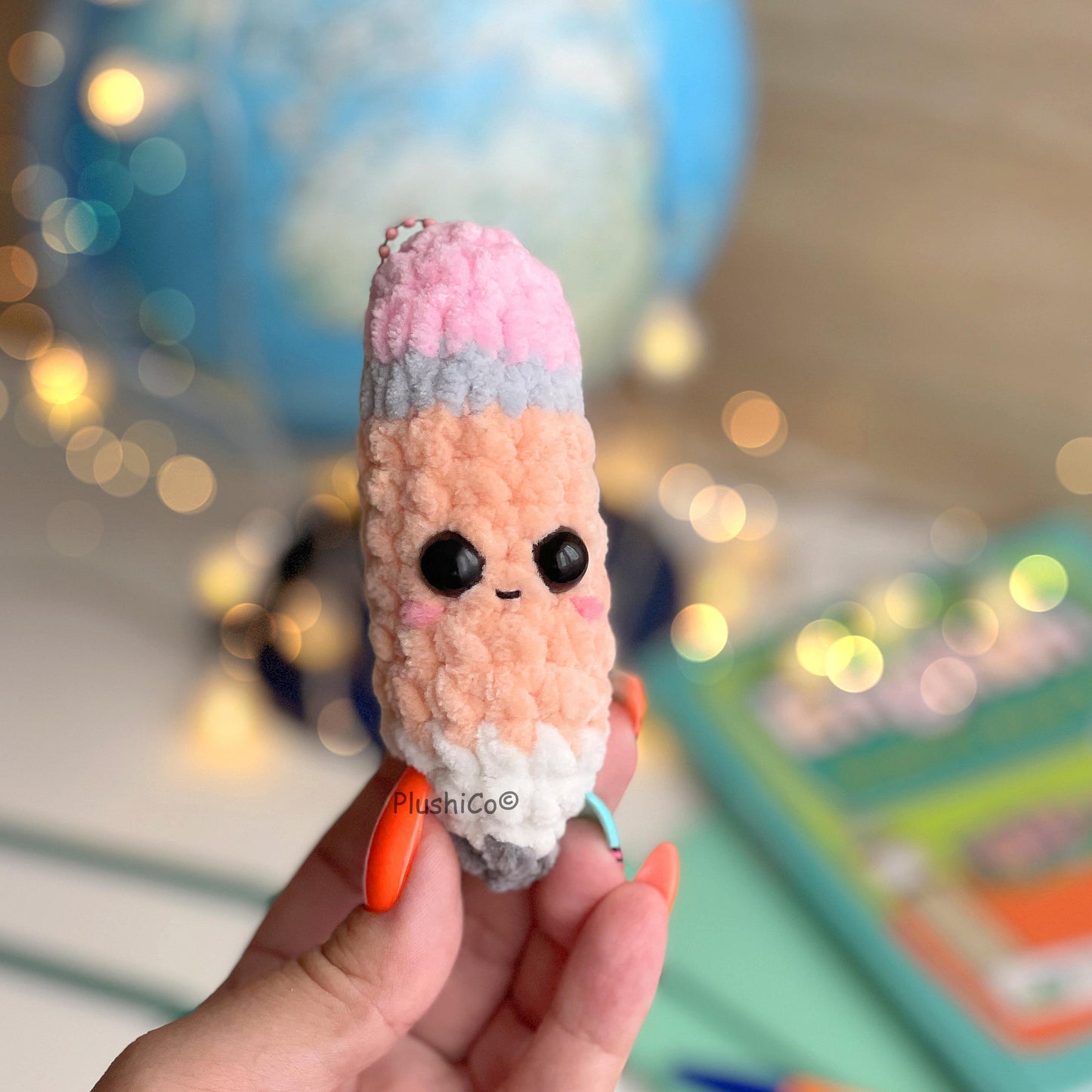 Pencil Crochet Pattern Keychain - No Sew
