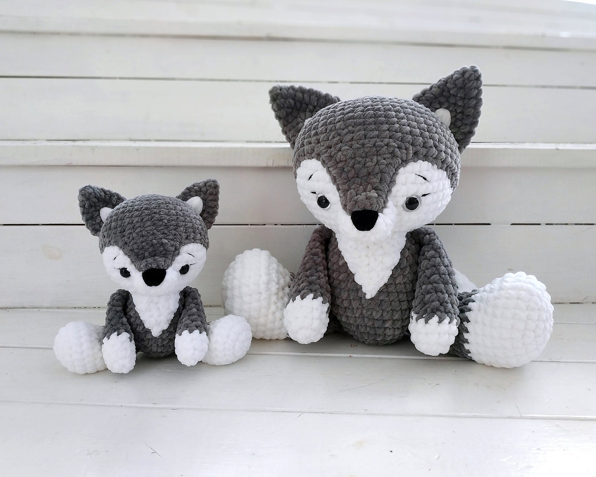 Wolf CROCHET PATTERNS, 2in1 Amigurumi Plushies, Mom and Baby Set, Large Chunky Toys, Giant Cuddly  Woodland Animals, Mothers Day Gift Idea