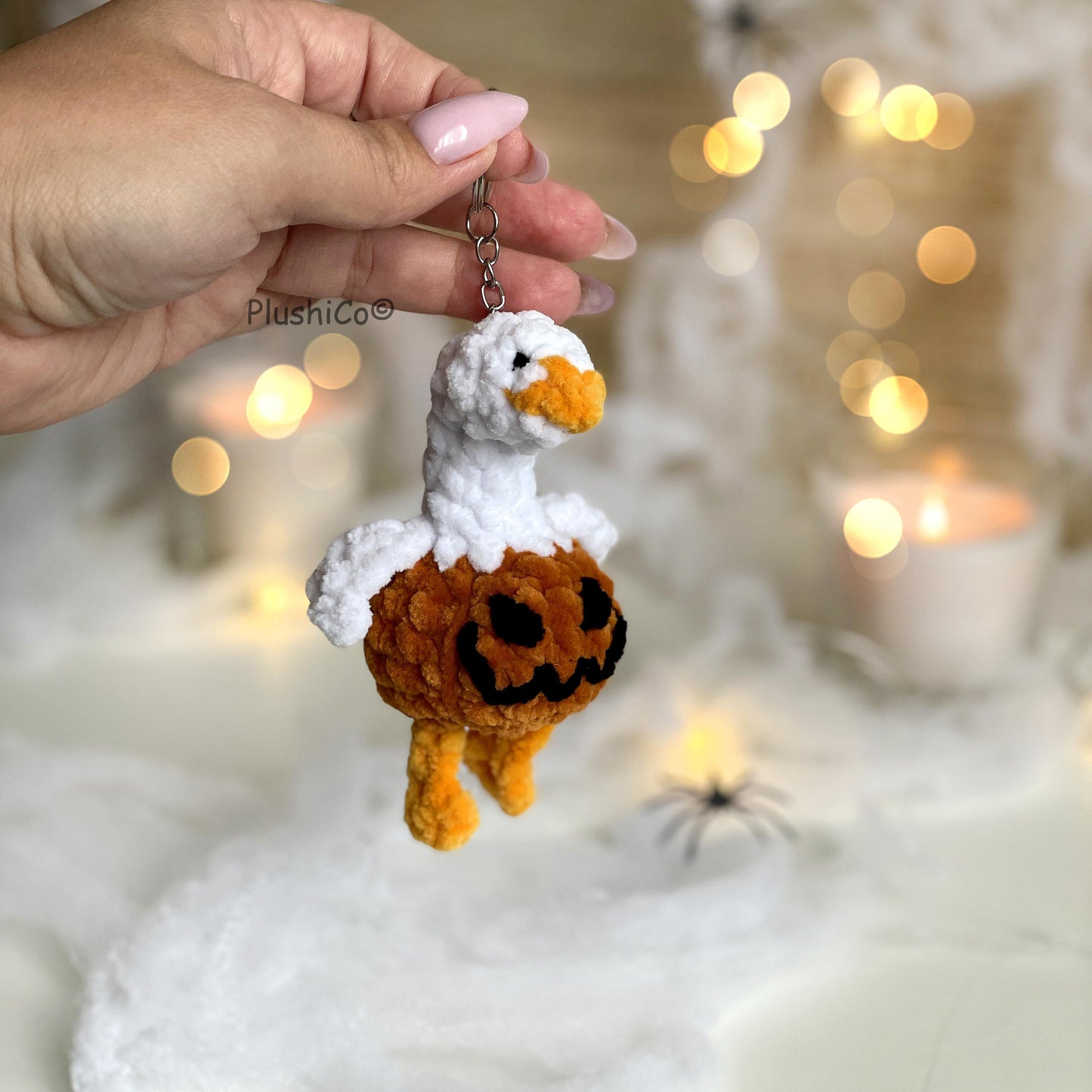 Spooky Goose Keychain Crochet Pattern - Low Sew