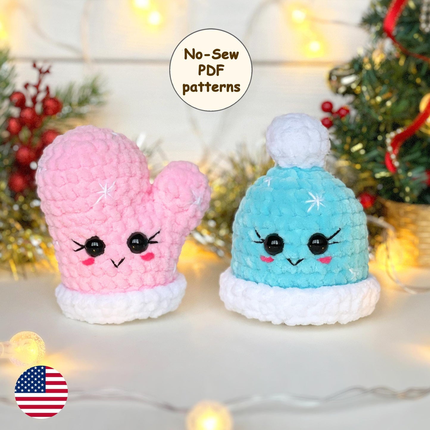 Hat & Mitten CROCHET PATTERNS - No Sew