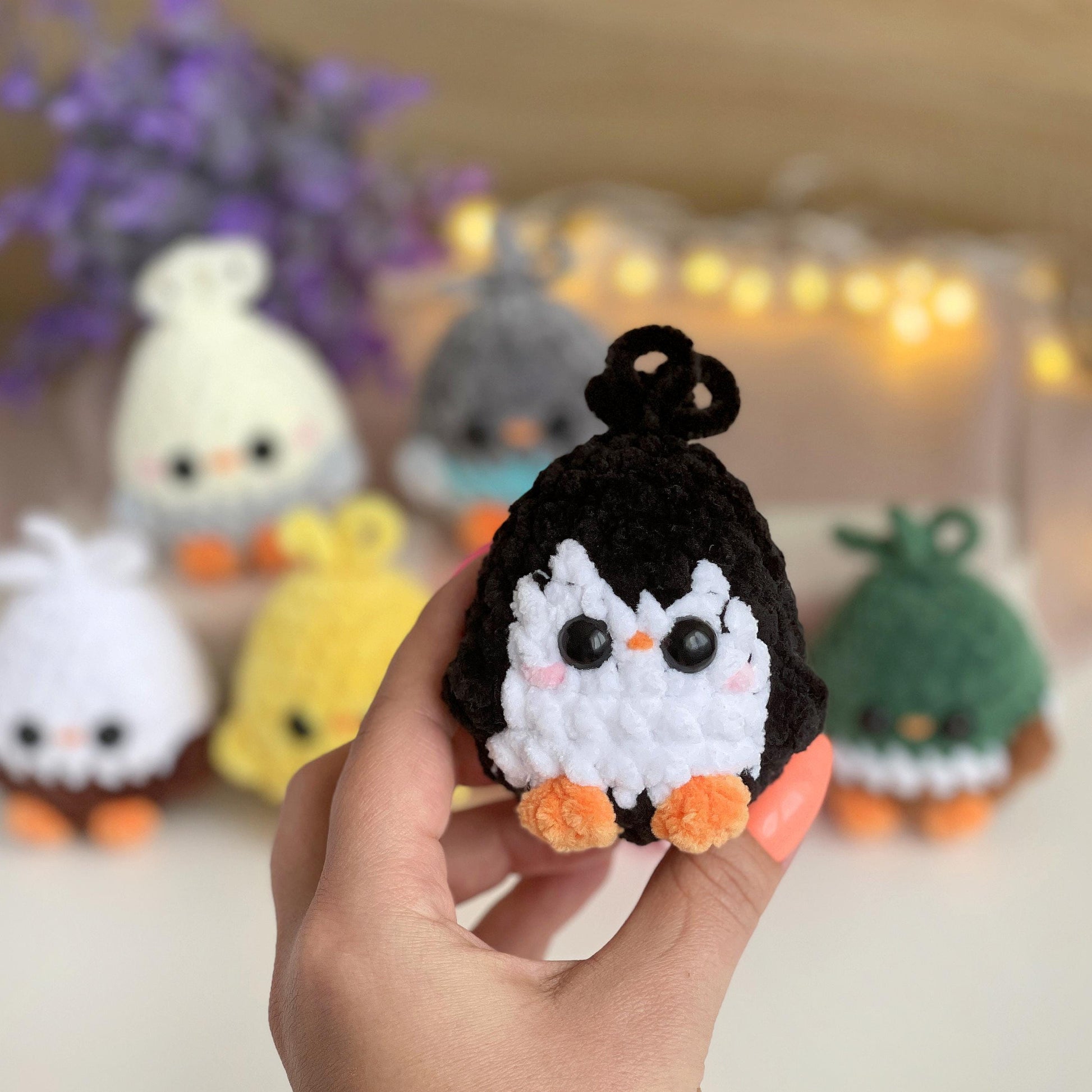 Bird CROCHET PATTERN bundle, Low Sew Amigurumi Spring mini Plushies: Chicken, Mallard Duck, Flamingo, Eagle, Budgie/Parrot, Penguin, Pigeon