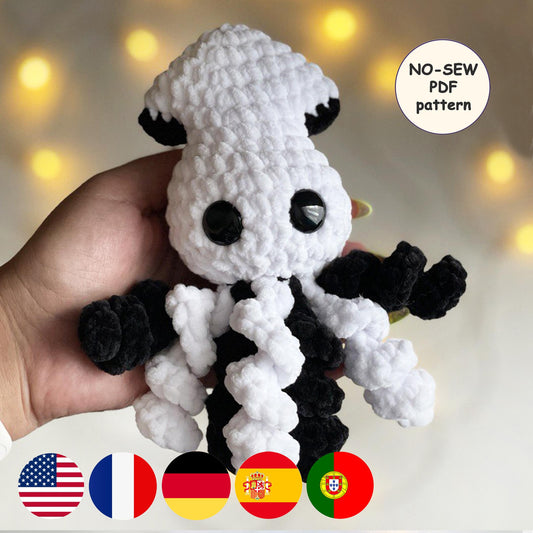 Skeleton Squid CROCHET PATTERN - No Sew