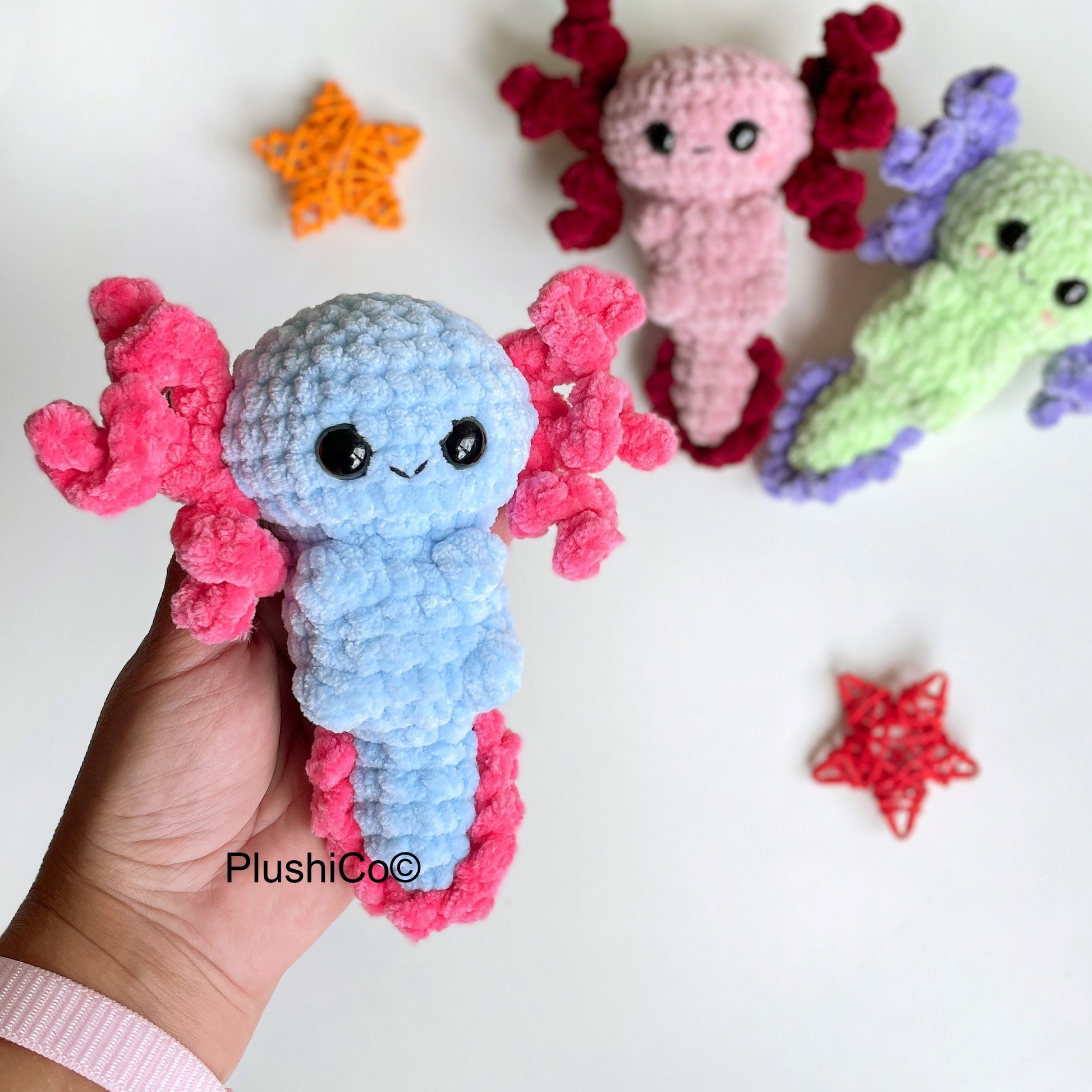 Axolotl CROCHET PATTERN, No Sew Amigurumi Plushie, Kawaii Sea Creature, Stuffed Plush Animal Baby Toy, Easy Beginner PDF, Instant Download