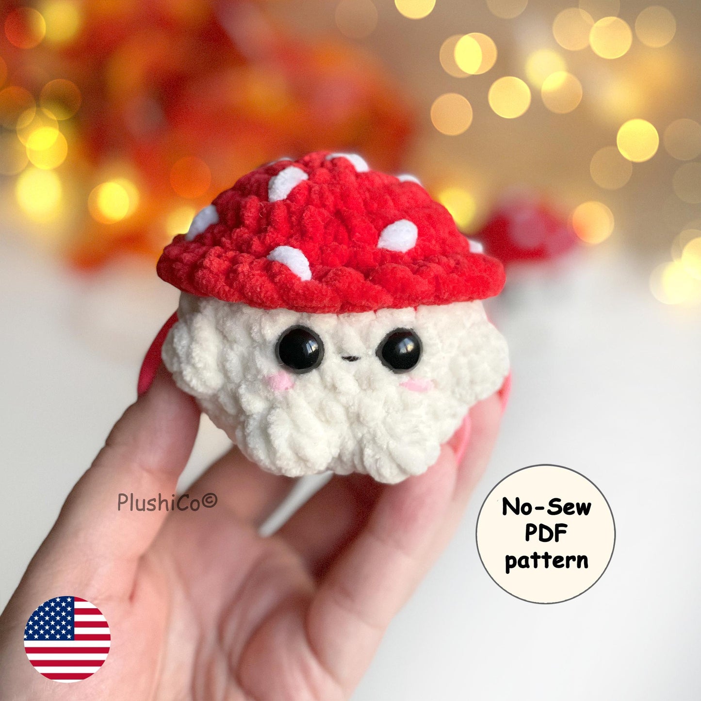 Mushroom Crochet PATTERN - No Sew