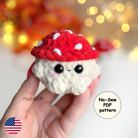 Mushroom Crochet PATTERN - No Sew