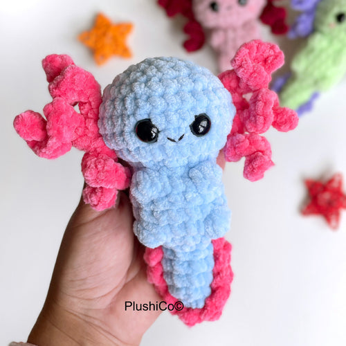 Axolotl CROCHET PATTERN, No Sew Amigurumi Plushie, Kawaii Sea Creature, Stuffed Plush Animal Baby Toy, Easy Beginner PDF, Instant Download