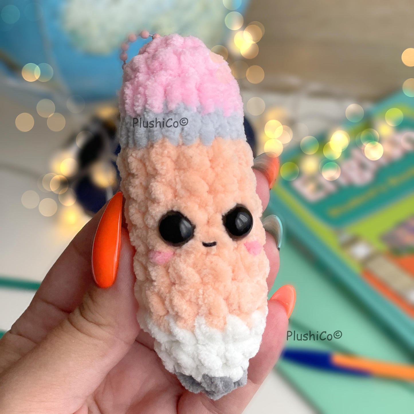 Pencil Crochet Pattern Keychain - No Sew