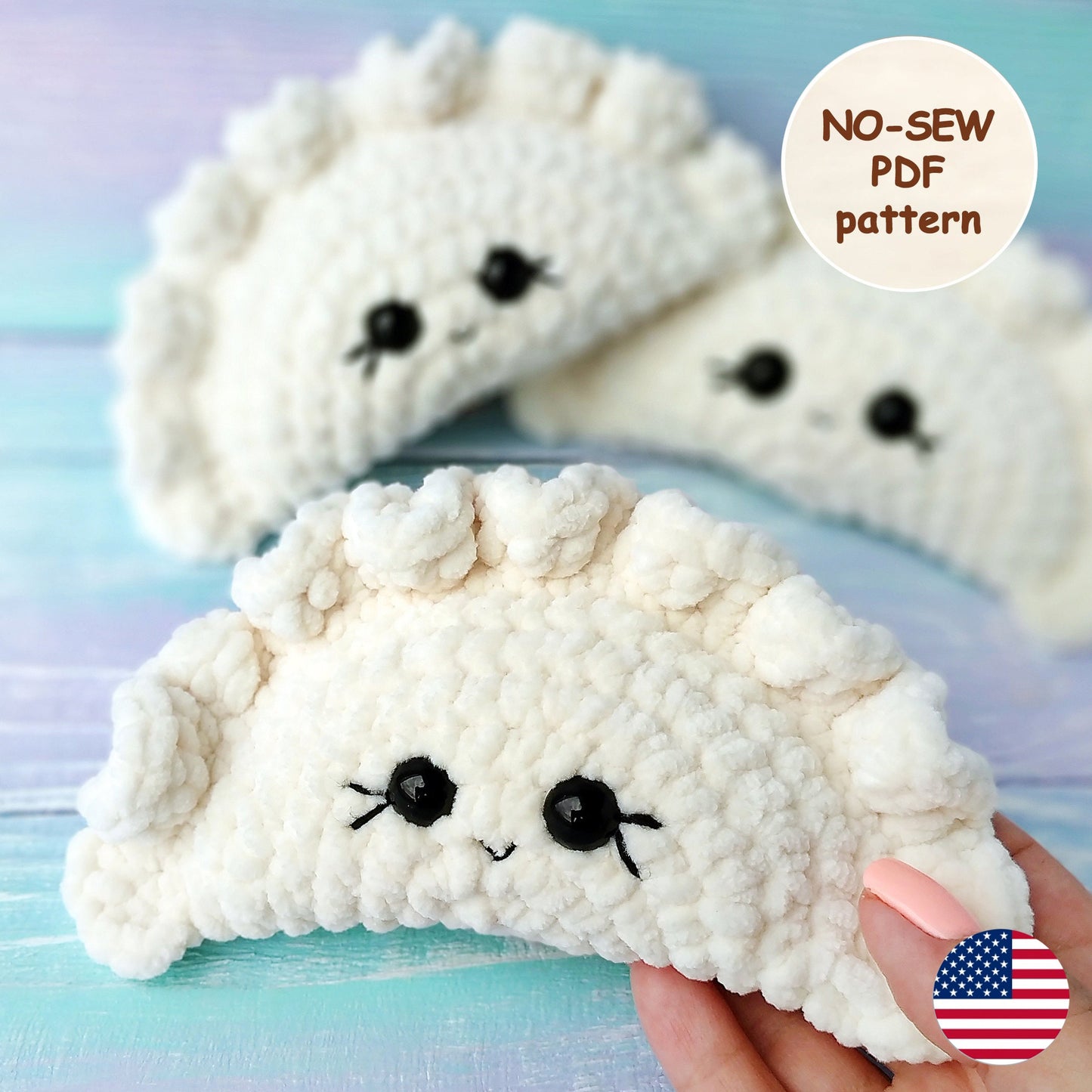 Dumpling (Pierogi) Crochet Pattern - NO SEW