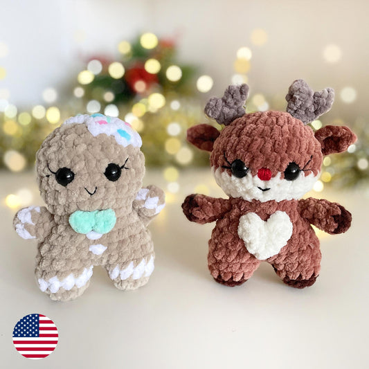 Reindeer & Gingerbread Man CROCHET PATTERNS