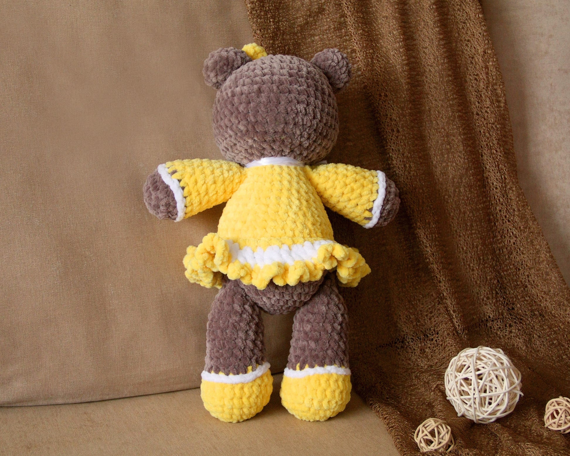Crochet Bear PATTERN, Amigurumi Animals Plushie, Cute Baby Girl Toy