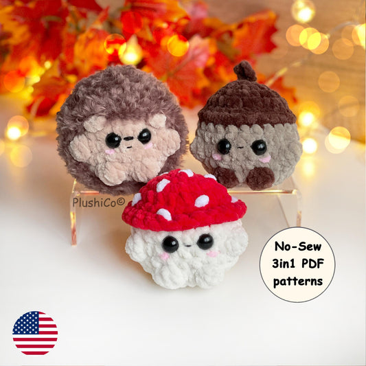 Fall Crochet PATTERN 3-in-1, No Sew