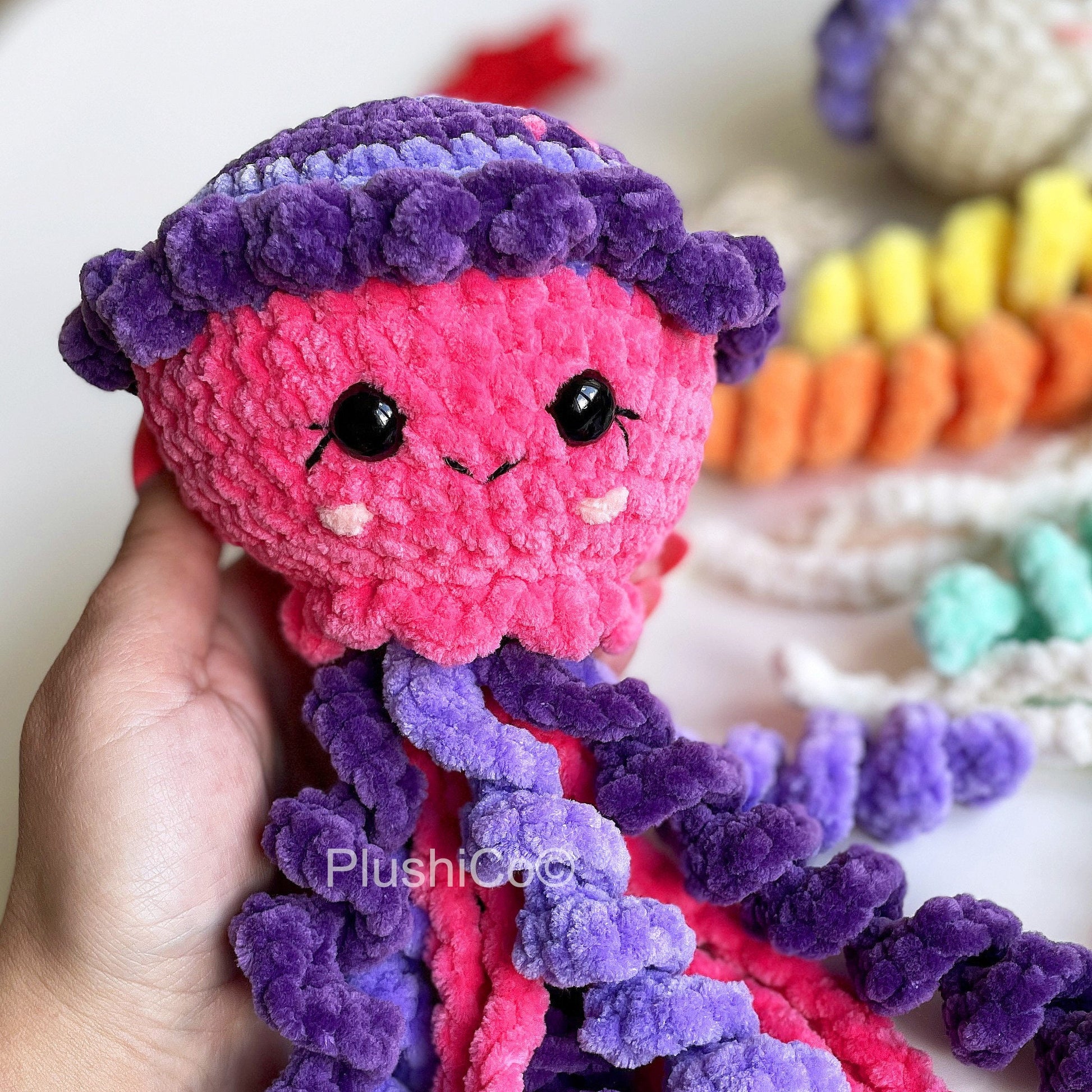 Jellyfish CROCHET PATTERN, No SEW Amigurumi, Plush Kawaii Under the sea creature, Cute Baby Animal  Toy, Easy Pdf Tutorial for Beginners