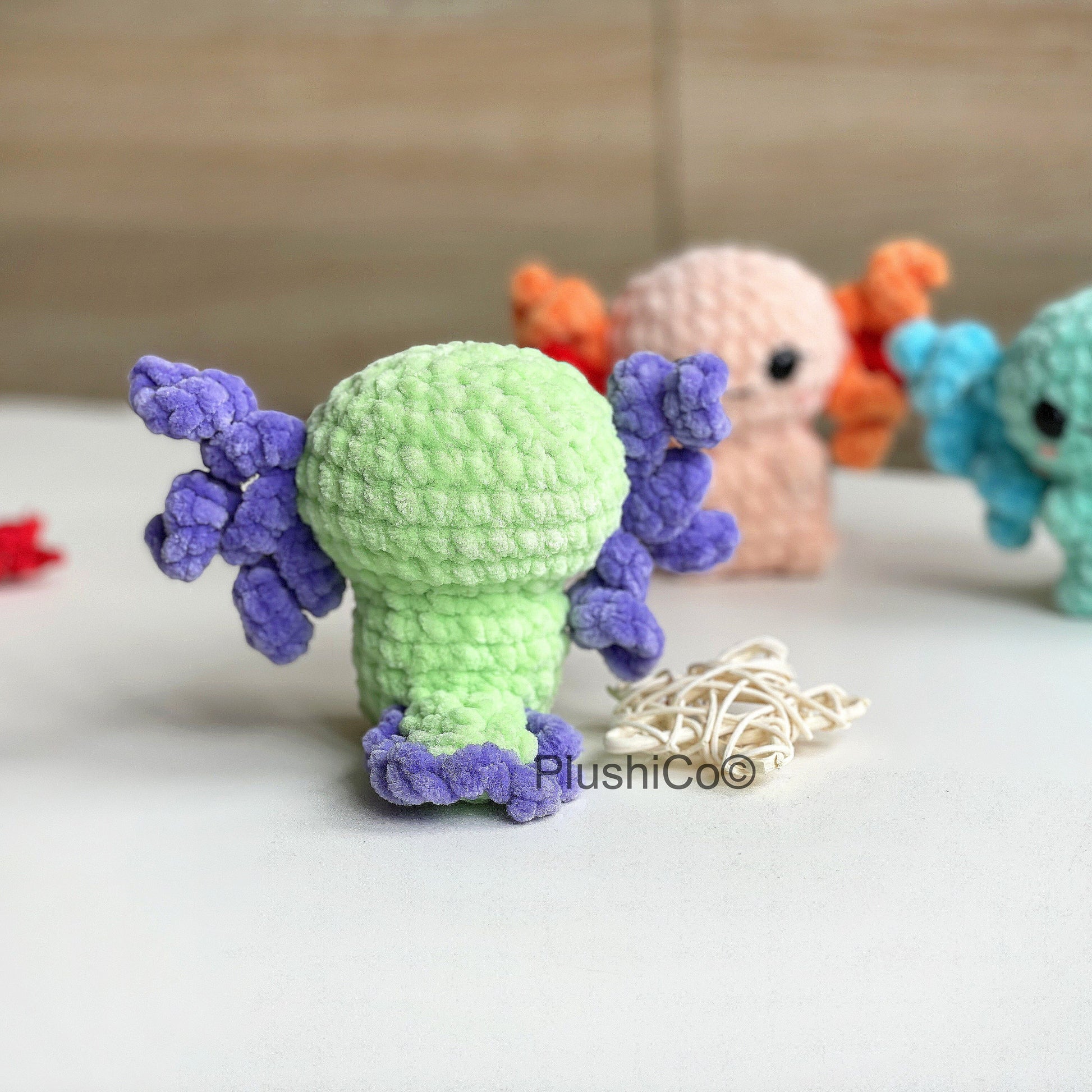 Axolotl No Sew CROCHET PATTERN, Easy Amigurumi PDF Beginner Tutorial, Kawaii Baby Dragon Plushie, Cute Stuffed Animal Plush Toy