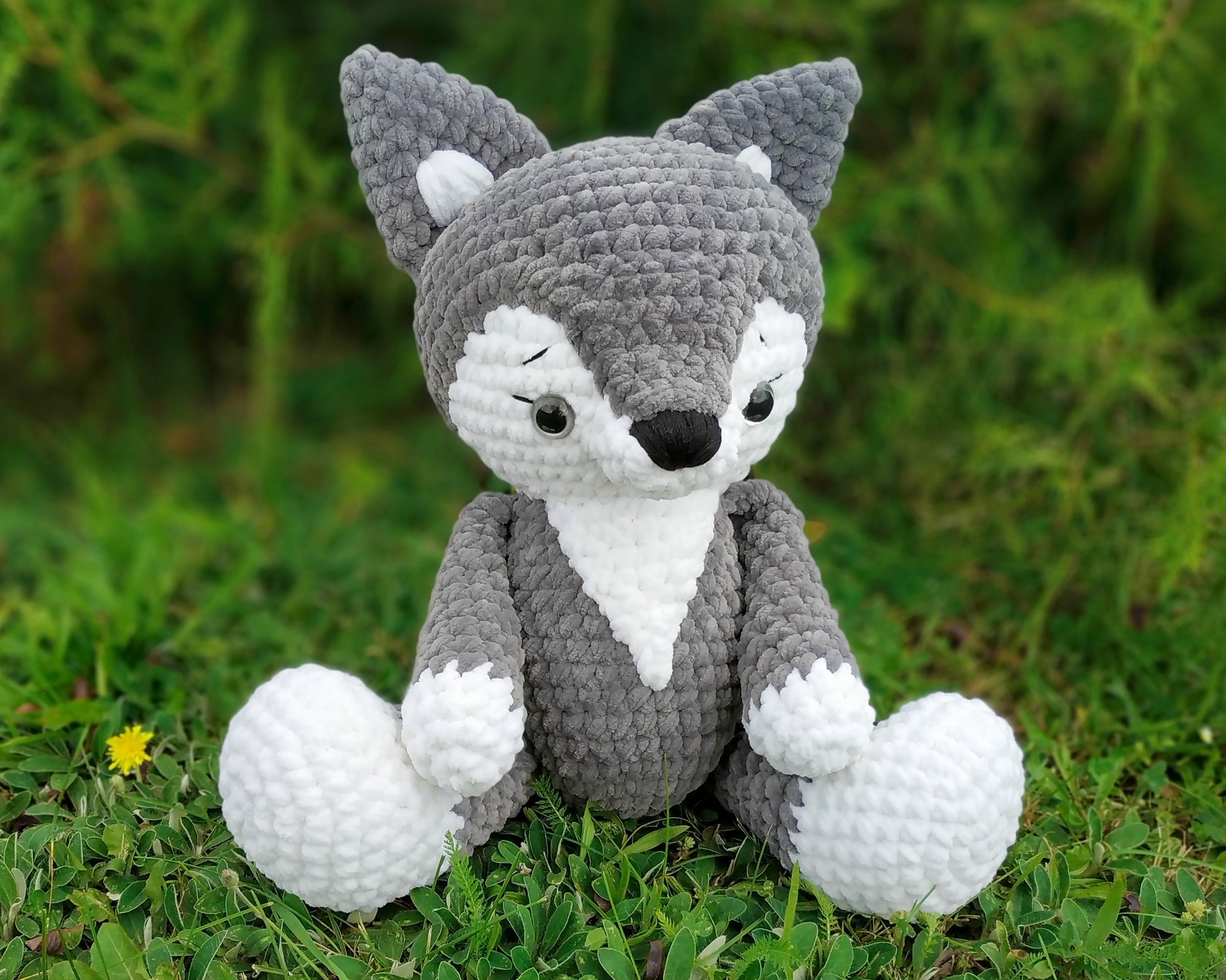 Wolf CROCHET PATTERN, Giant Amigurumi, Woodland Plush Animal, Extra Large Plushie, Cute Baby Toy, Chunky Yarn PDF Tutorial, Nursery decor