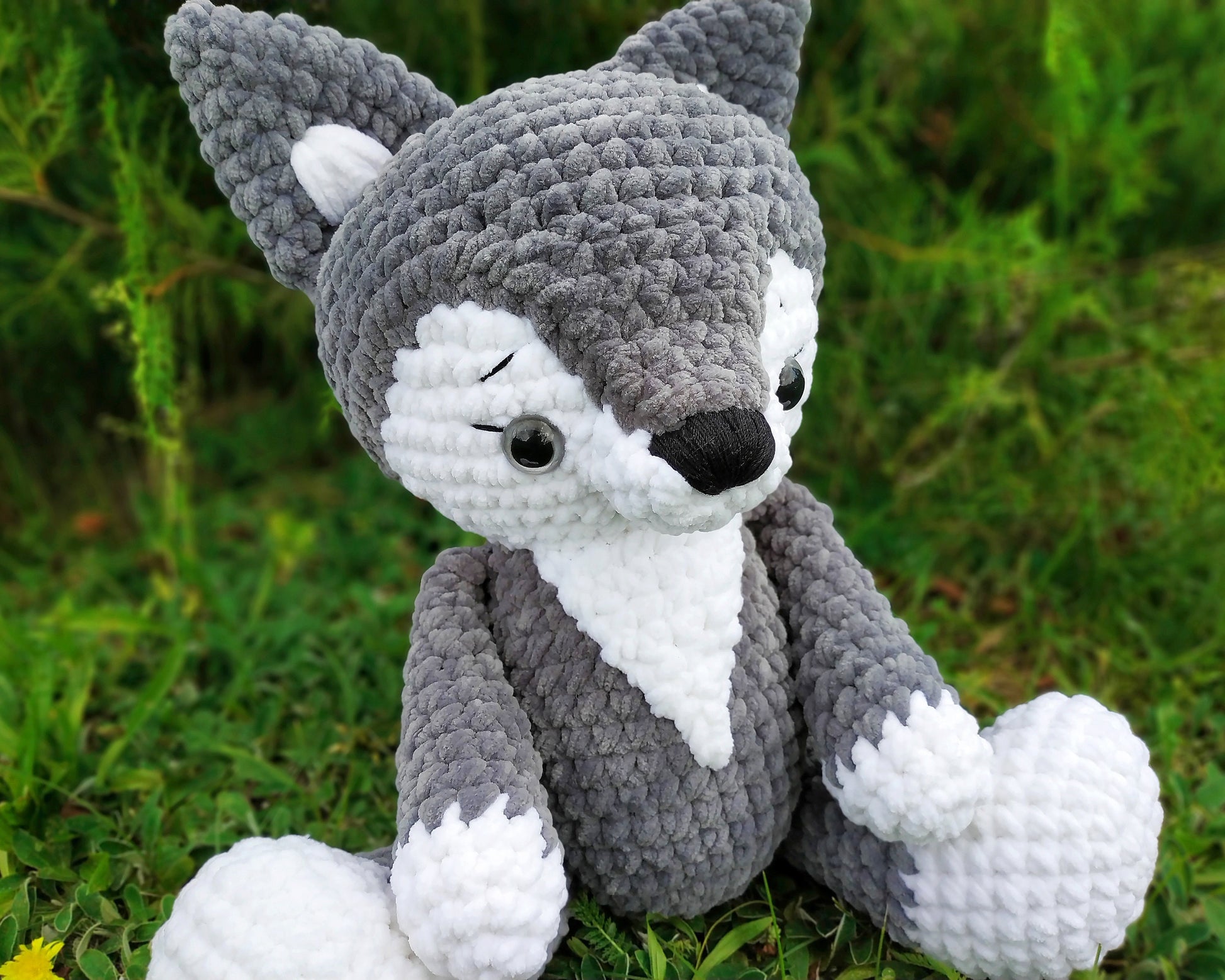 Wolf CROCHET PATTERN, Giant Amigurumi, Woodland Plush Animal, Extra Large Plushie, Cute Baby Toy, Chunky Yarn PDF Tutorial, Nursery decor