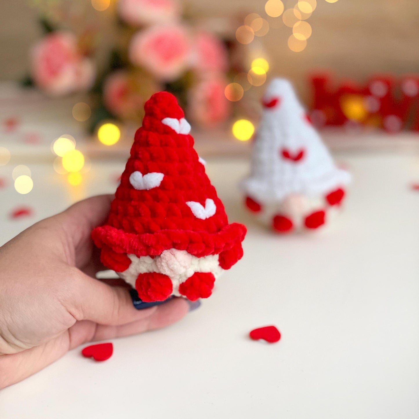 Valentines Gnome Crochet Pattern No Sew