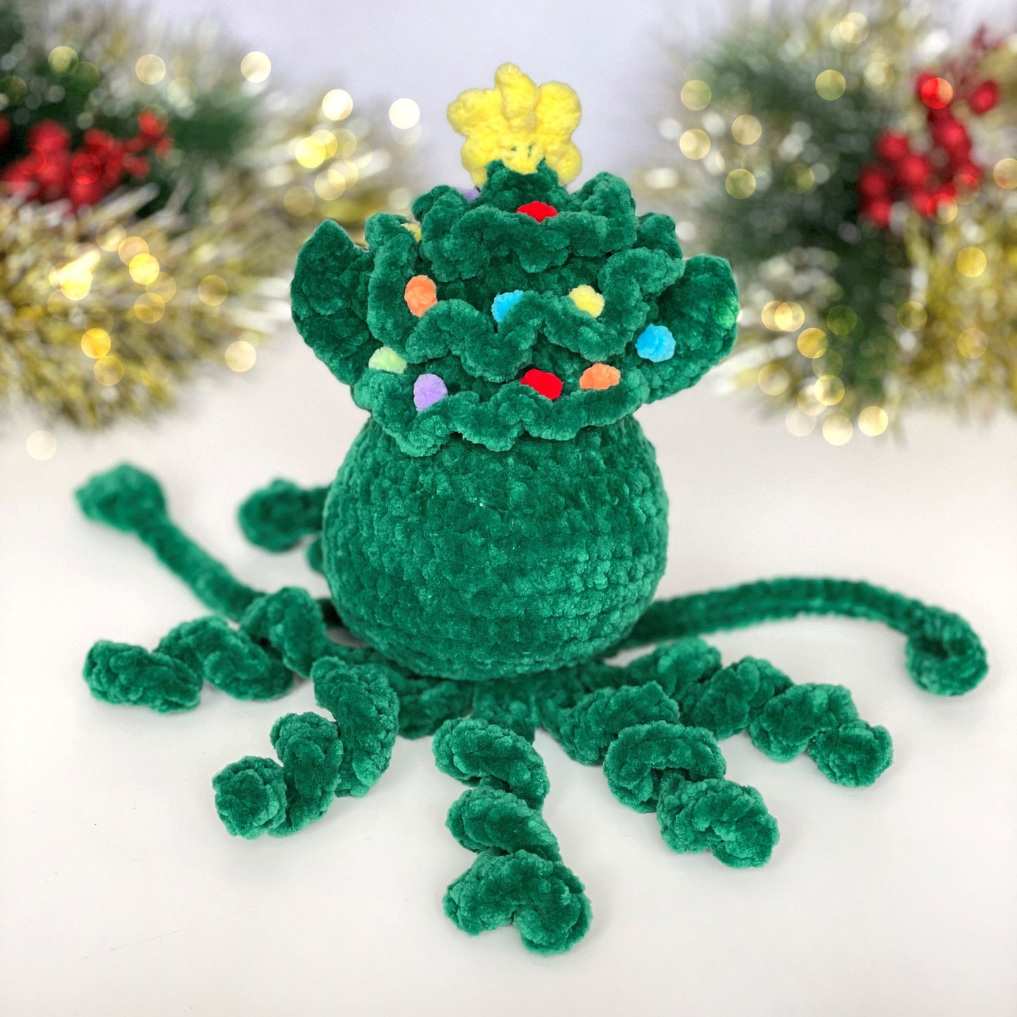 Christmas Tree Squid CROCHET PATTERN - Low Sew
