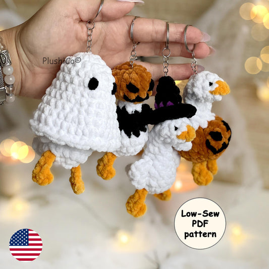 Spooky Goose Keychain Crochet Pattern - Low Sew