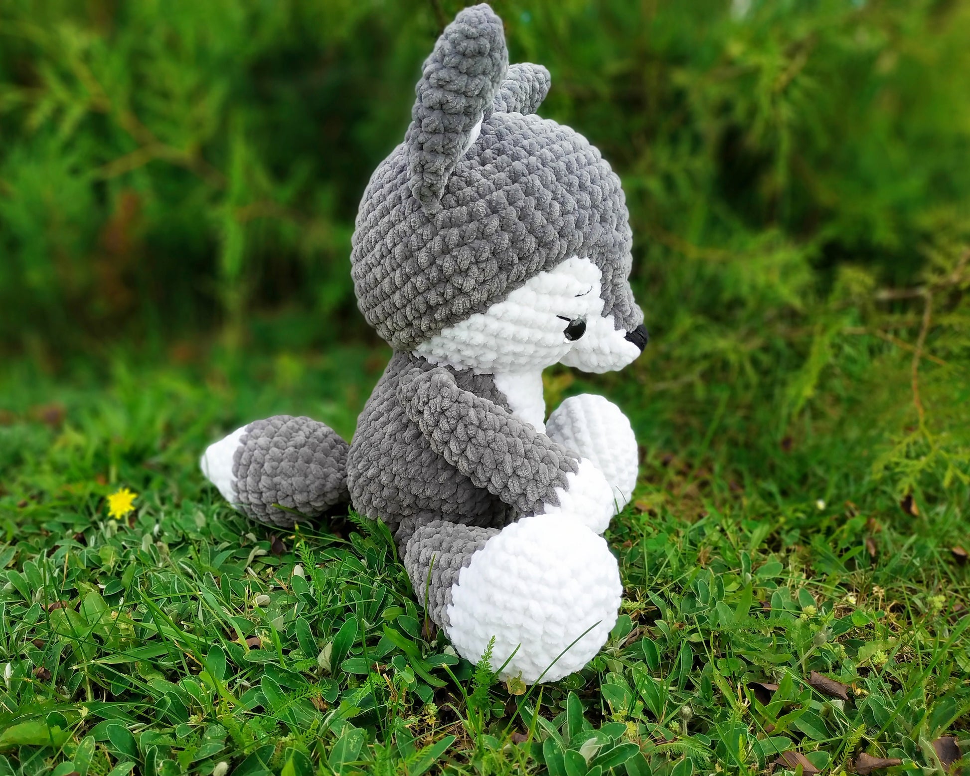 Wolf CROCHET PATTERN, Giant Amigurumi, Woodland Plush Animal, Extra Large Plushie, Cute Baby Toy, Chunky Yarn PDF Tutorial, Nursery decor