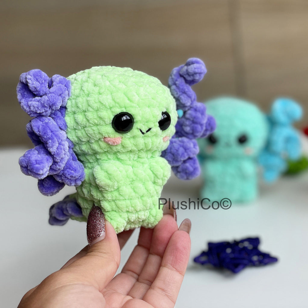 Axolotl No Sew CROCHET PATTERN, Easy Amigurumi PDF Beginner Tutorial, Kawaii Baby Dragon Plushie, Cute Stuffed Animal Plush Toy