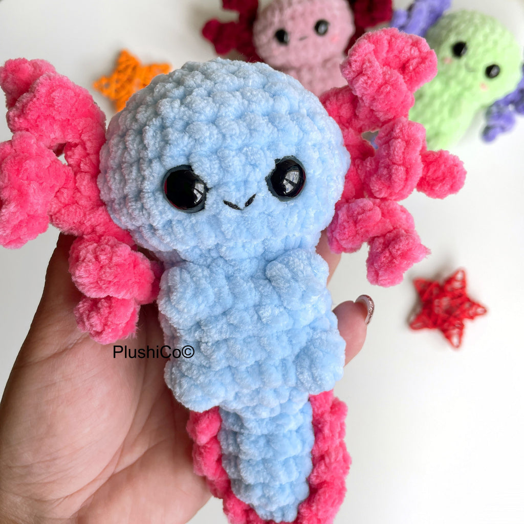Axolotl CROCHET PATTERN, No Sew Amigurumi Plushie, Kawaii Sea Creature, Stuffed Plush Animal Baby Toy, Easy Beginner PDF, Instant Download
