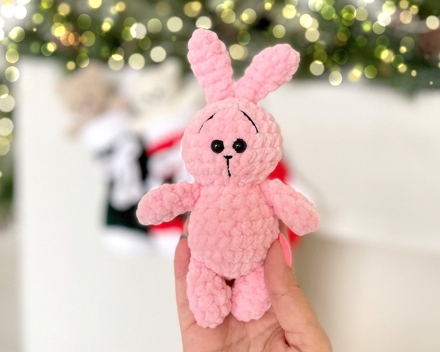 Bear, Bunny, Cat in Christmas Stockings